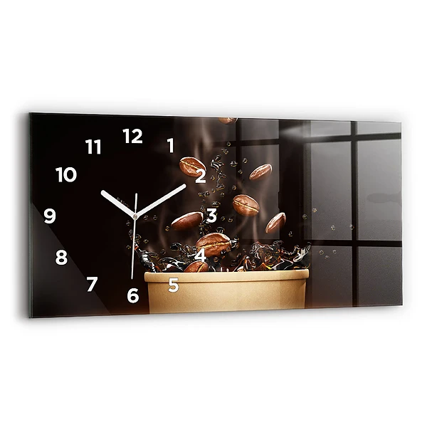 Horizontale Uhr mit motiv Heißer Kaffee