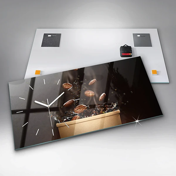 Horizontale Uhr mit motiv Heißer Kaffee