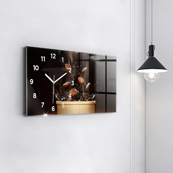 Horizontale Uhr mit motiv Heißer Kaffee