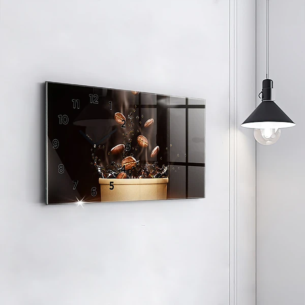 Horizontale Uhr mit motiv Heißer Kaffee
