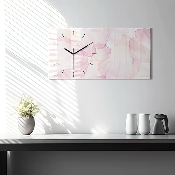 Horizontale Uhr Aquarellierte Blütenblätter