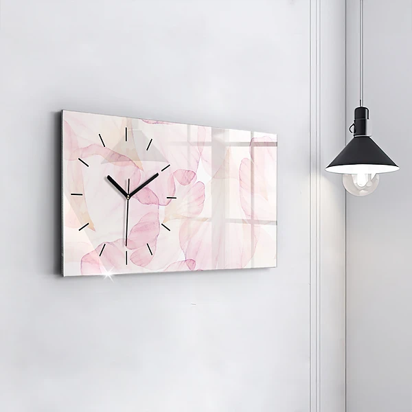 Horizontale Uhr Aquarellierte Blütenblätter