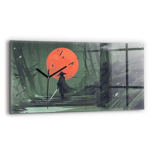Horizontale Uhr Samurai im Wald