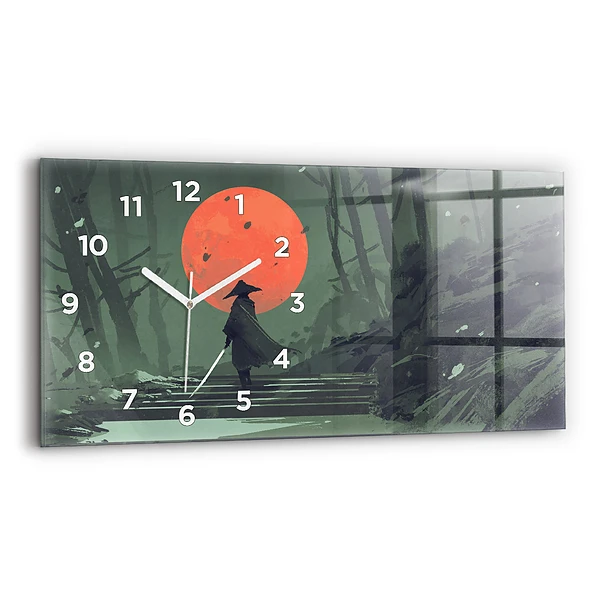 Horizontale Uhr Samurai im Wald