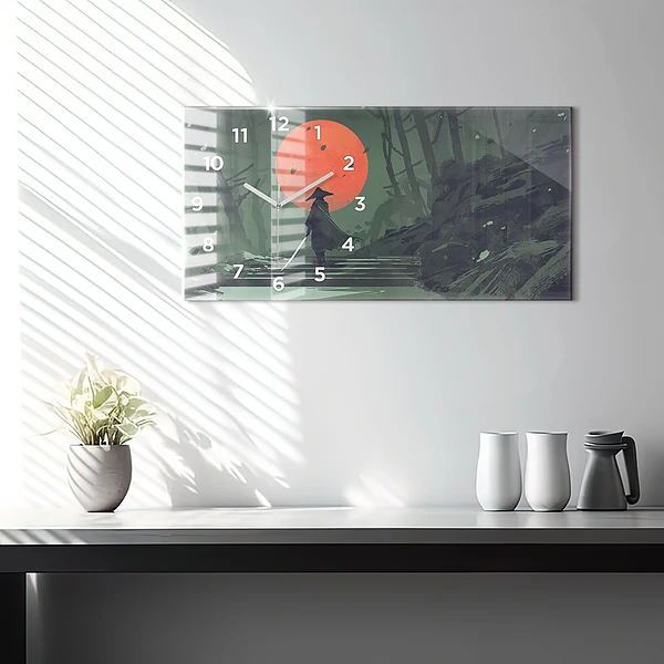 Horizontale Uhr Samurai im Wald