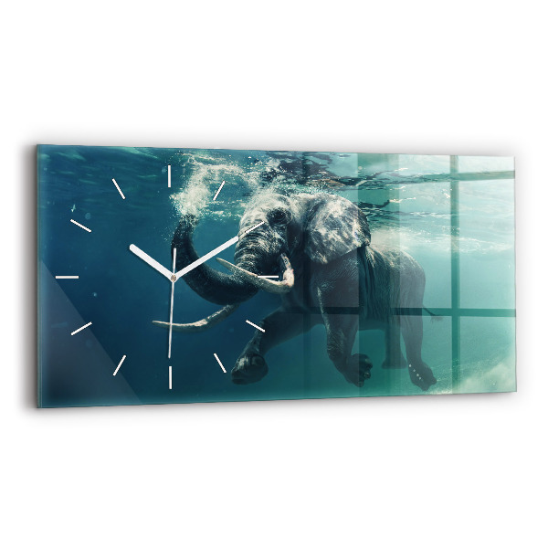 Horizontale Uhr mit motiv Schwimmender Elefant im Ozean