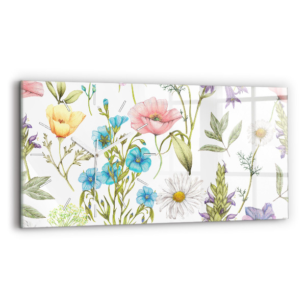 Horizontale Uhr mit motiv Komposition von Blumen
