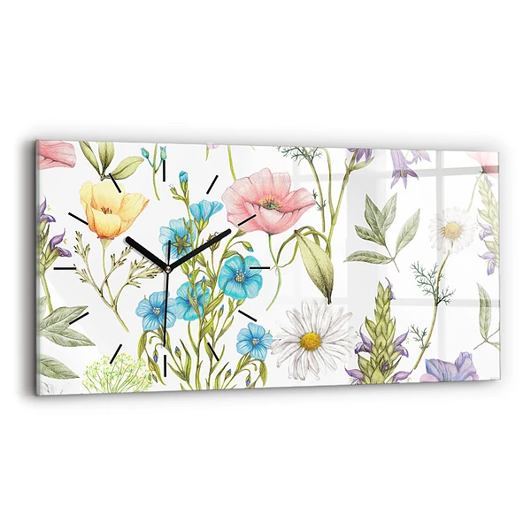 Horizontale Uhr mit motiv Komposition von Blumen