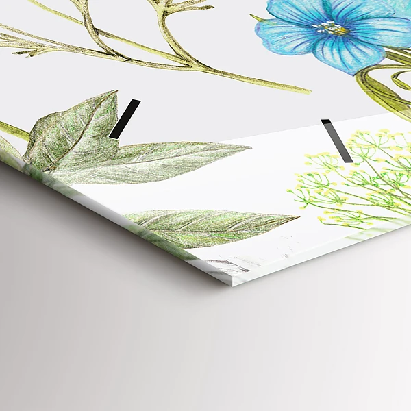Horizontale Uhr mit motiv Komposition von Blumen