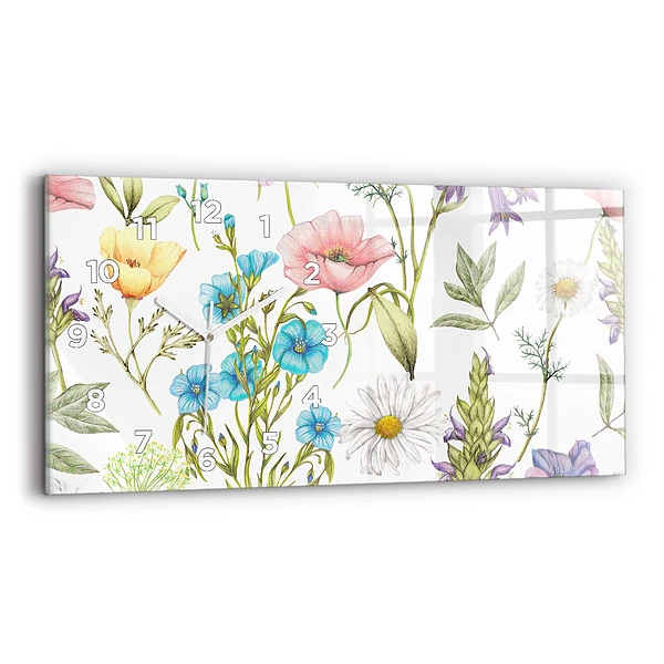 Horizontale Uhr mit motiv Komposition von Blumen