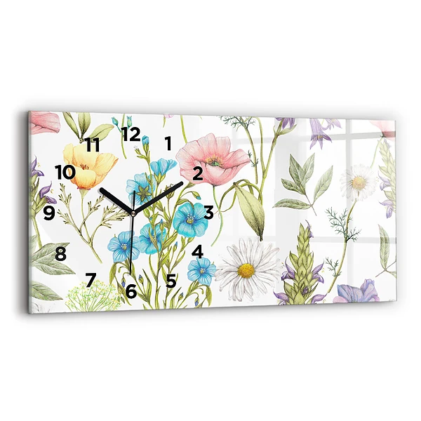 Horizontale Uhr mit motiv Komposition von Blumen