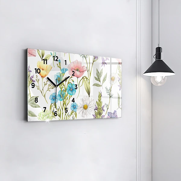 Horizontale Uhr mit motiv Komposition von Blumen