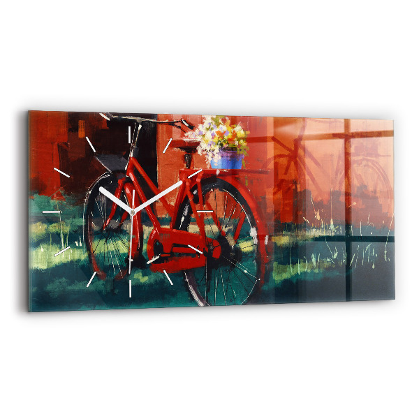 Horizontale Uhr Gemaltes Fahrrad