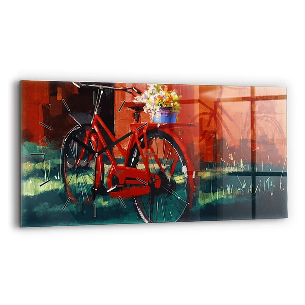 Horizontale Uhr Gemaltes Fahrrad