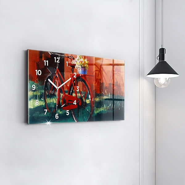 Horizontale Uhr Gemaltes Fahrrad