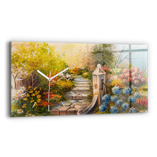 Horizontale Uhr mit motiv Ölkomposition in einem Wald