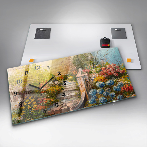 Horizontale Uhr mit motiv Ölkomposition in einem Wald