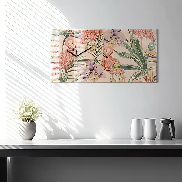 Horizontale Uhr mit motiv Tropische Palmenblätter