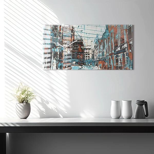 Horizontale Uhr mit motiv Straßenkunst