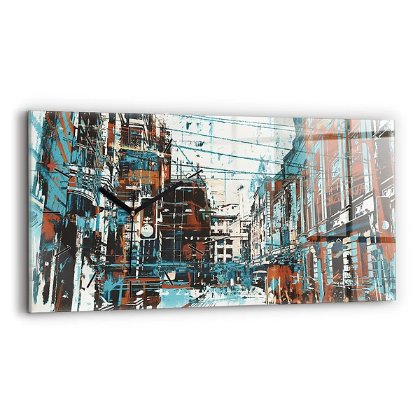 Horizontale Uhr mit motiv Straßenkunst