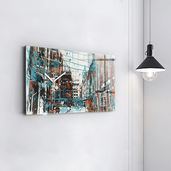 Horizontale Uhr mit motiv Straßenkunst