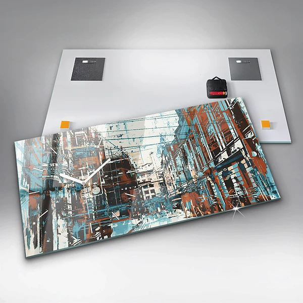 Horizontale Uhr mit motiv Straßenkunst