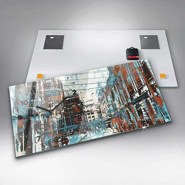 Horizontale Uhr mit motiv Straßenkunst