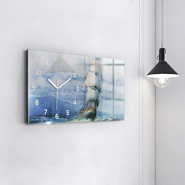 Horizontale Uhr mit motiv Schiff auf dem Wasser
