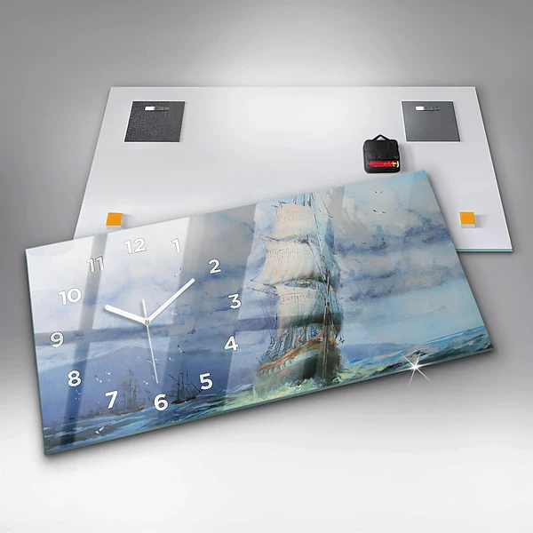 Horizontale Uhr mit motiv Schiff auf dem Wasser
