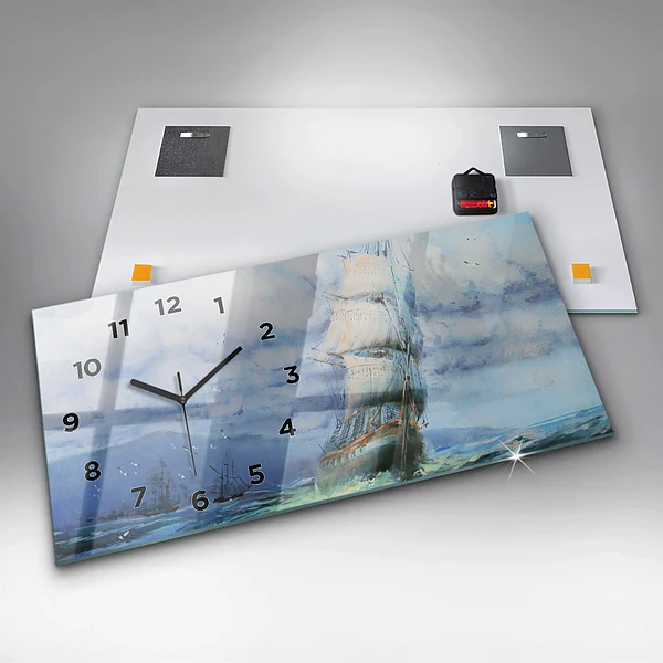 Horizontale Uhr mit motiv Schiff auf dem Wasser