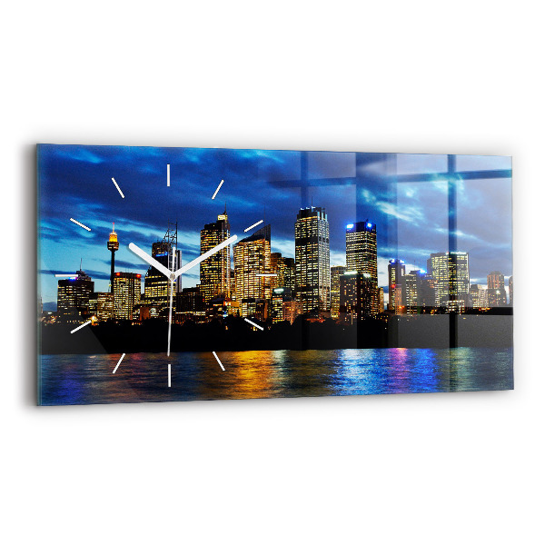 Horizontale Uhr mit motiv Sydney am Abend