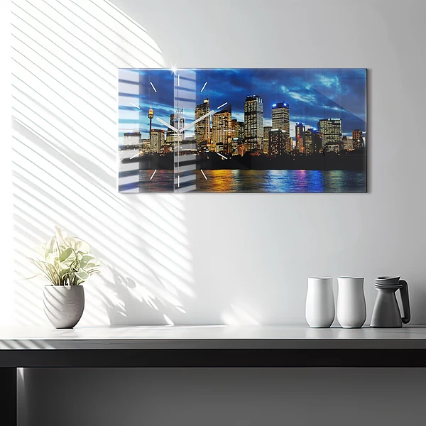 Horizontale Uhr mit motiv Sydney am Abend