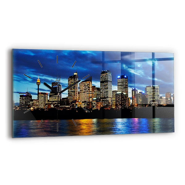 Horizontale Uhr mit motiv Sydney am Abend