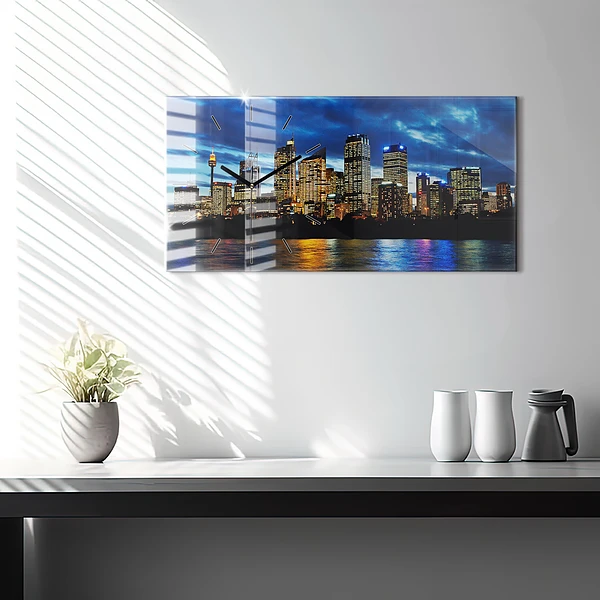 Horizontale Uhr mit motiv Sydney am Abend