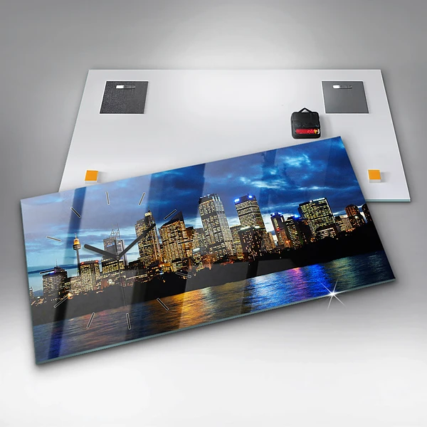 Horizontale Uhr mit motiv Sydney am Abend