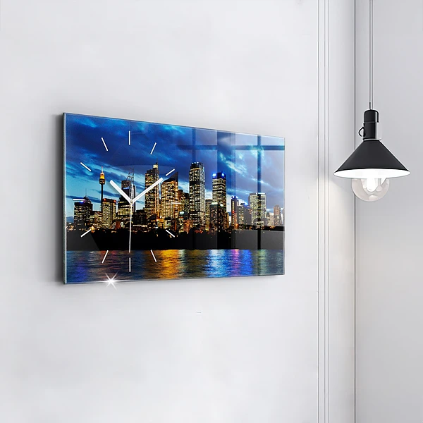 Horizontale Uhr mit motiv Sydney am Abend