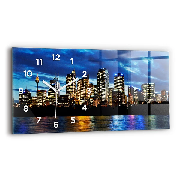 Horizontale Uhr mit motiv Sydney am Abend