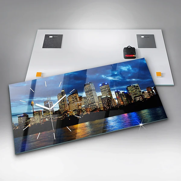 Horizontale Uhr mit motiv Sydney am Abend