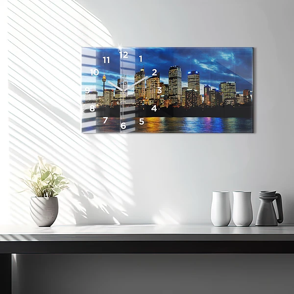 Horizontale Uhr mit motiv Sydney am Abend