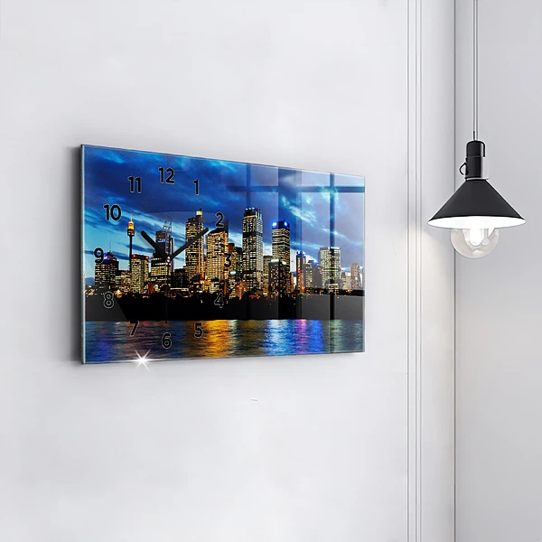 Horizontale Uhr mit motiv Sydney am Abend