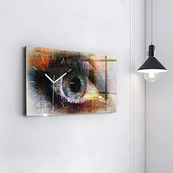 Horizontale Uhr Straßenkunst Auge