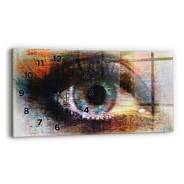 Horizontale Uhr Straßenkunst Auge