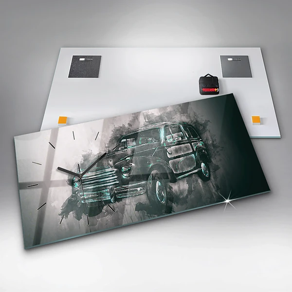 Horizontale Uhr mit motiv Oldschool Auto