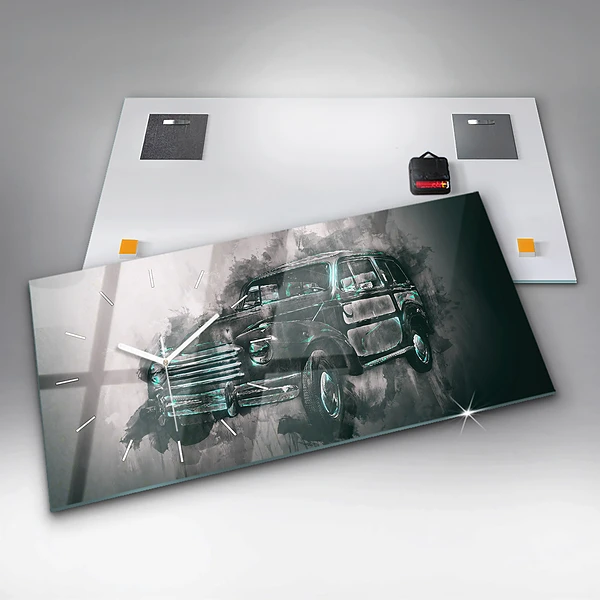 Horizontale Uhr mit motiv Oldschool Auto