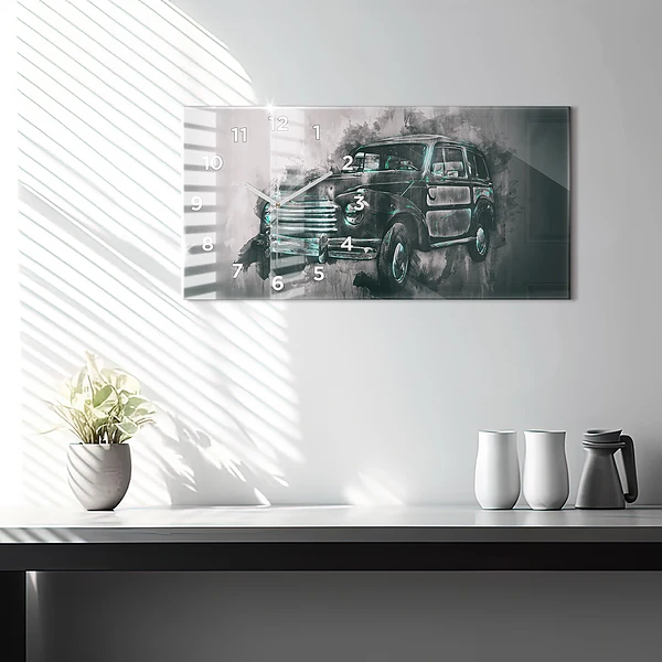 Horizontale Uhr mit motiv Oldschool Auto