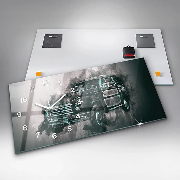 Horizontale Uhr mit motiv Oldschool Auto