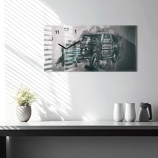 Horizontale Uhr mit motiv Oldschool Auto