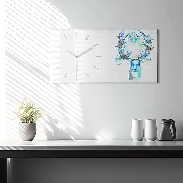 Horizontale Uhr mit motiv Illustration eines Rehs