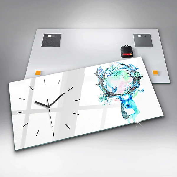 Horizontale Uhr mit motiv Illustration eines Rehs