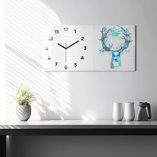 Horizontale Uhr mit motiv Illustration eines Rehs